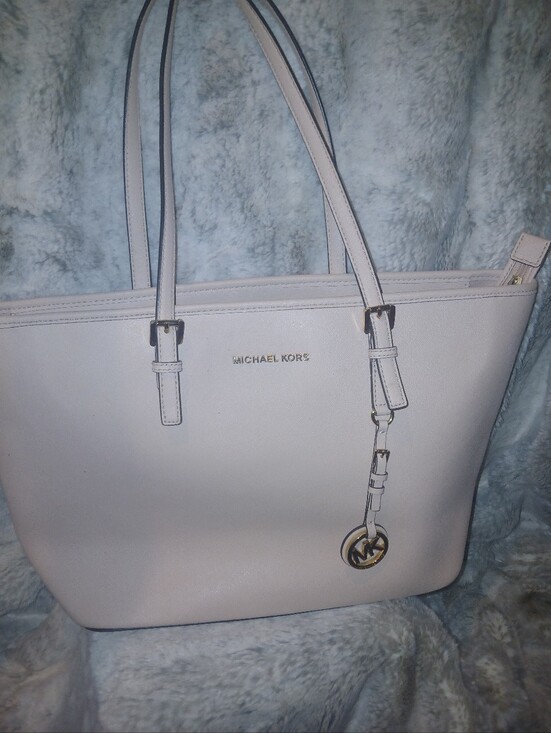 Michael Kors Handbags - Michael Kors Blush Pink Leather Tote with MK Charm